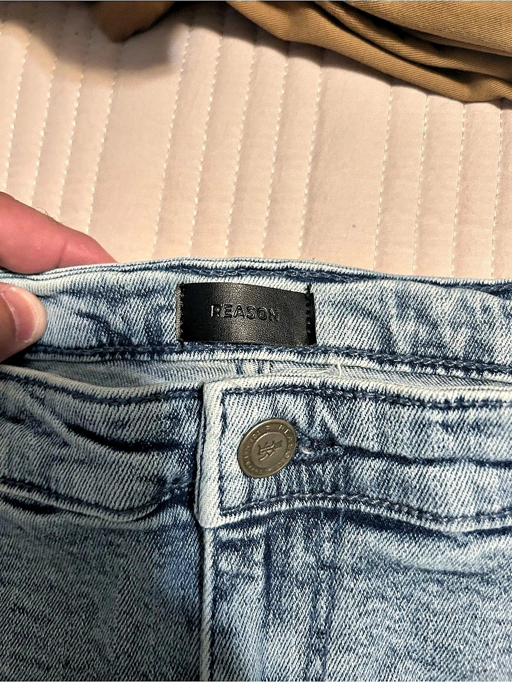 Reason Men's Distressed Skinny Jeans Waist 38 Blue